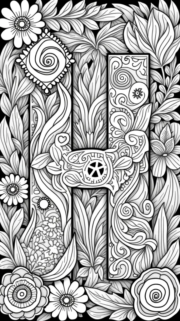 h coloring pages